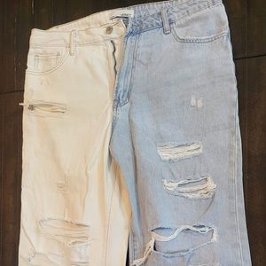 Size 31 way cute and flattering 2 tone distressed pants